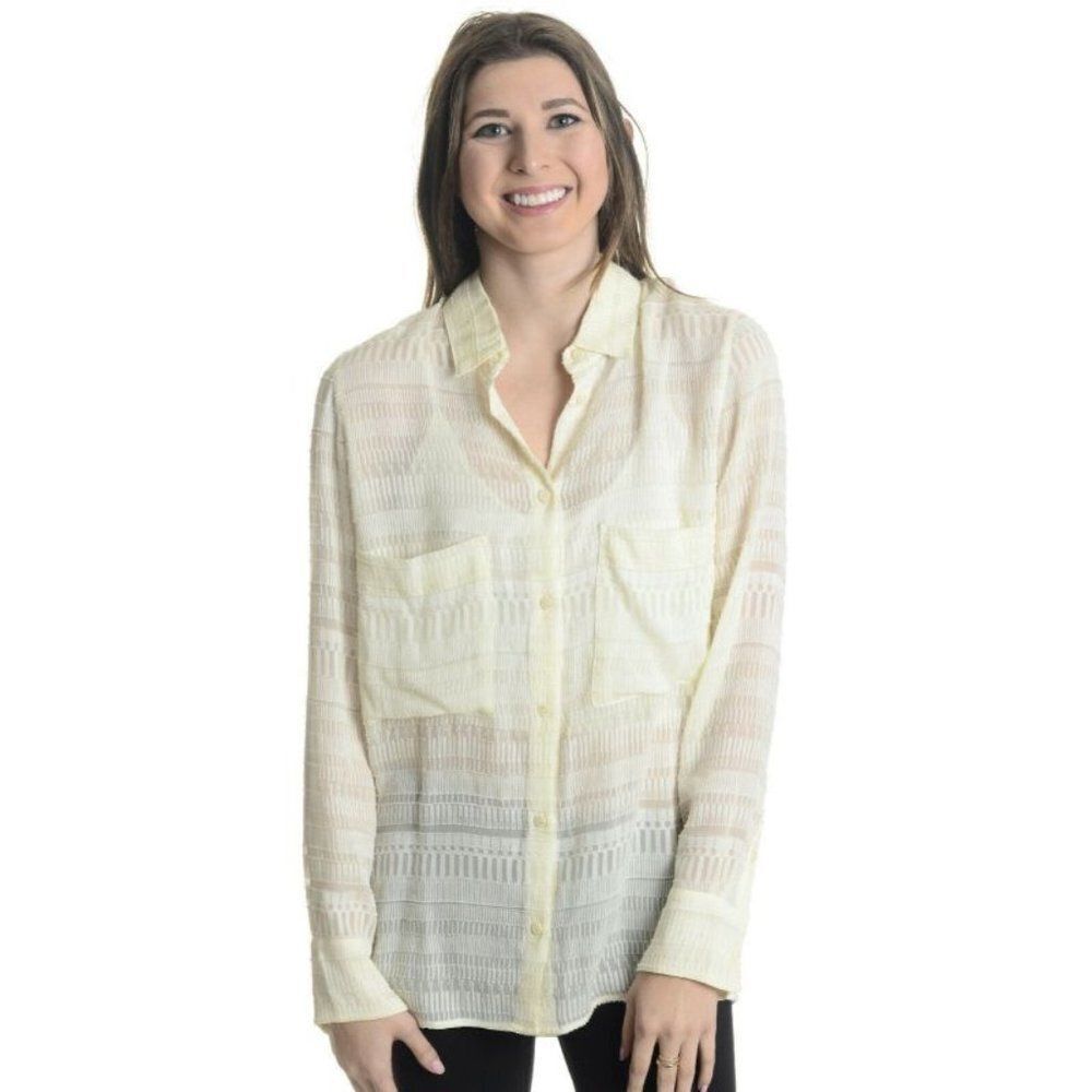 Iro Alaina Ecru Ivory Sheer Long Sleeve Shirt 4